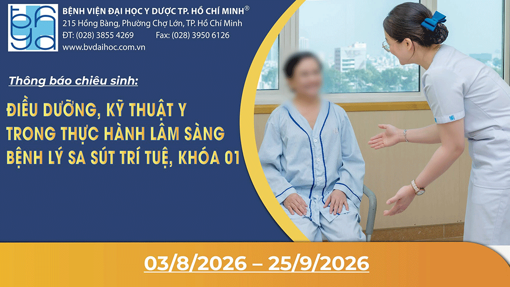 Lớp: ĐIỀU DƯỠNG, KỸ THUẬT Y TRONG THỰC HÀNH LÂM SÀNG BỆNH LÝ SA SÚT TRÍ TUỆ, KHÓA 01